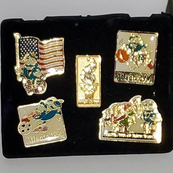 Olympics 1996 Pin Backs Lot of 5 Atlanta Marked Various Sports Vintage - Picture 1 of 11
